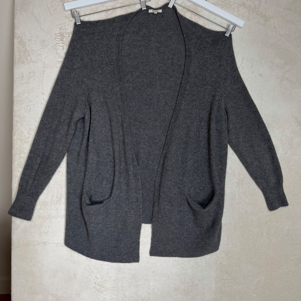Madewell Womens 3X Gray Merino Wool Alpaca Blend Open Front Cardigan Sweater